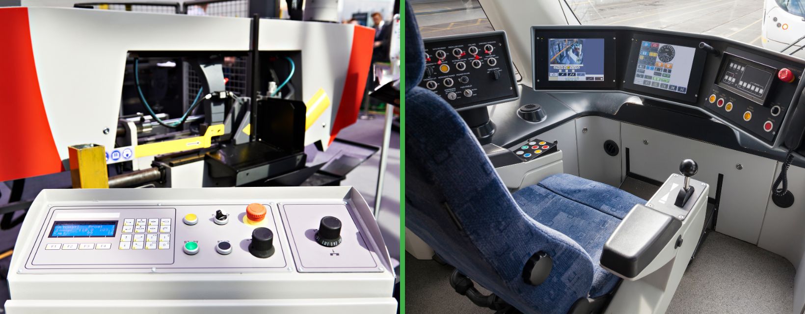 what makes a great HMI? industrial controls, transport controls, bus controls, e-stops, emergency stop, push buttons, human machine interface, LED switches, RJS Electronics Ltd