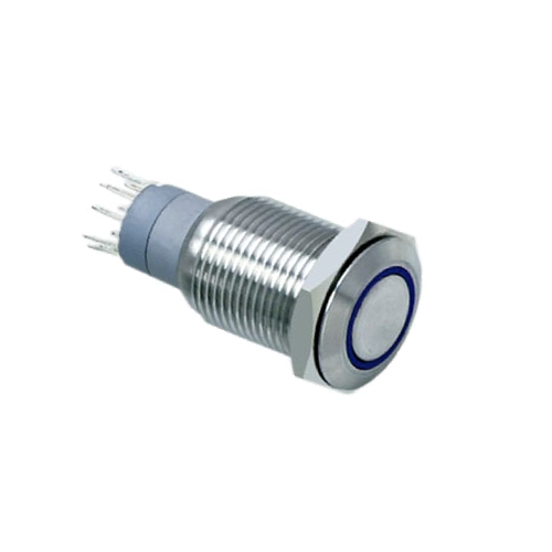 16mm led illuminated push button switch, antivandal, ring illumination, panel mount, LED SWITCHES, rjs electronics ltd