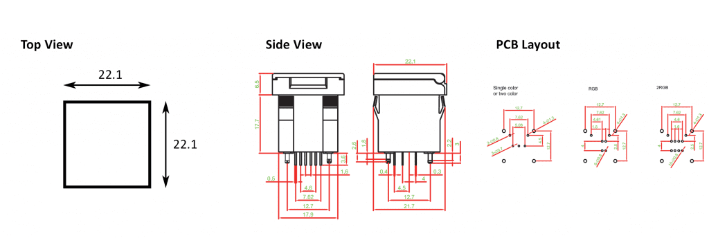 pcb switch drawing, rjs electronics ltd