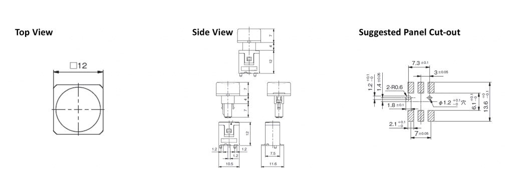 Illuminated push button switch drawing, rjs electronics ltd