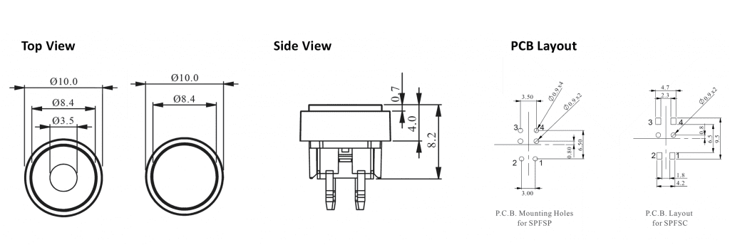 illuminated pcb switch drawing, rjs electronics ltd