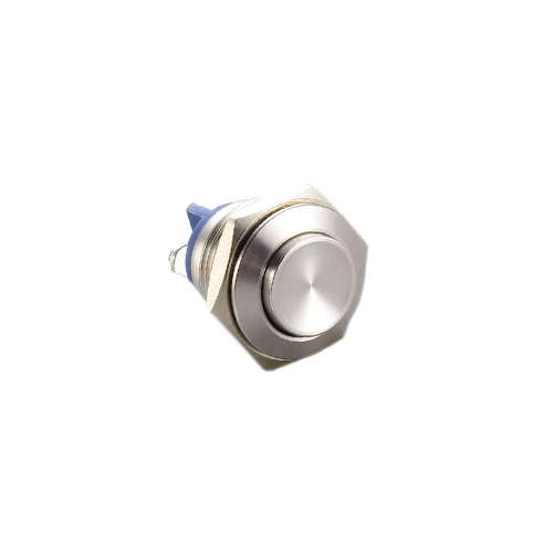 16mm metal push button, antivandal, panel mount switch, non-illuminated, rjs electronics ltd