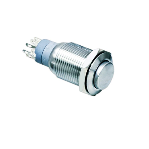 16mm metal push button switch, antivandal, panel mount, non-illuminated, rjs electronics ltd