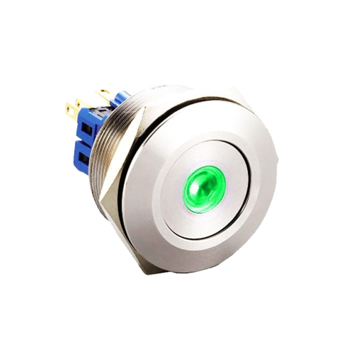 30mm metal push button switch, dot LED illumination, RGB LED, antivandal switch, panel mount, LED SWITCHES, RJS Electronics
