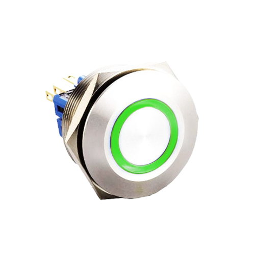 30mm metal push button switch, ring LED illumination, RGB switches, anti vandal switch, panel mount, LED SWITCHES, RJS Electronics Ltd