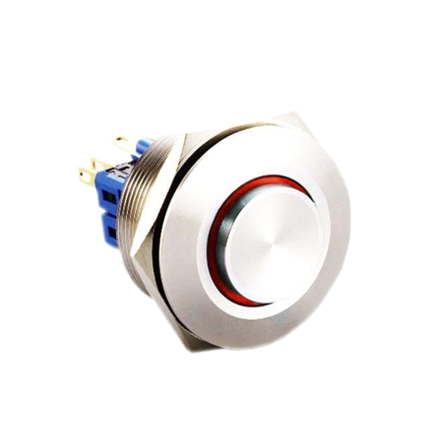 30mm metal push button switch, ring LED illumination, RGB switches, anti vandal switch, panel mount, LED SWITCHES, RJS Electronics