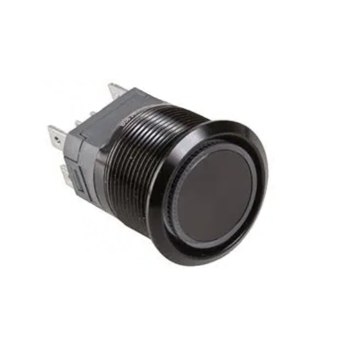 25mm metal push button switch, ring LED illumination, antivandal switch, panel mount, RJS Electronics