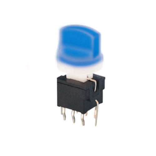 pb61301 - blue, PCB switches, Push button switch, Switch with LED illumination, single LED illumination, bi-colour LED illumination, RGB Illumination, momentary function or latching function, IP Rated, RJS Electronics Ltd.