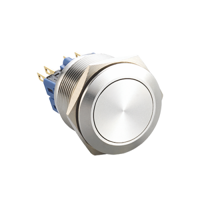 Metal, Push Button Switch, flat head, non-illuminated, switch without illumination, RJS Electronics Ltd