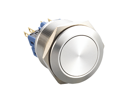 Metal, Push Button Switch, flat head, non-illuminated, switch without illumination, RJS Electronics Ltd