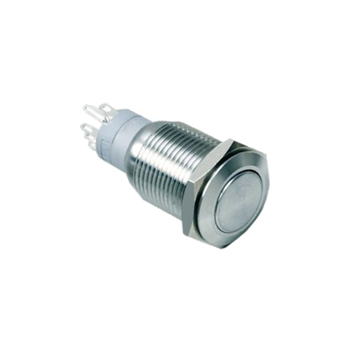 16mm, Push Button Switch with LED illumination, Ring LED Illumination, Dot LED Illumination, Power symbol LED illumination, non-illuminated, stainless steel, brushed steel, annodised aluminium, black, Momentary or Latching, Non Illuminated, Push Button Switch, RJS Electronics Ltd, +44 (0)1234 213600