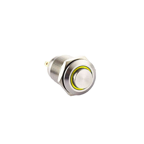 Ring LED illuminated push button switch, anti vandal, panel mount, LED SWITCHES, rjs electronics ltd