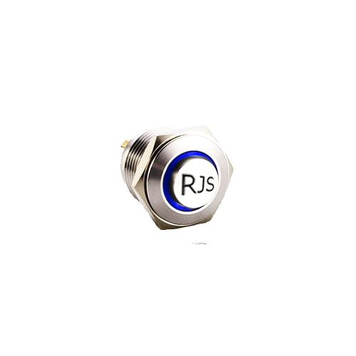 16mm metal push button switch, led illuminated, panel mount antivandal switch, rjs electronics ltd