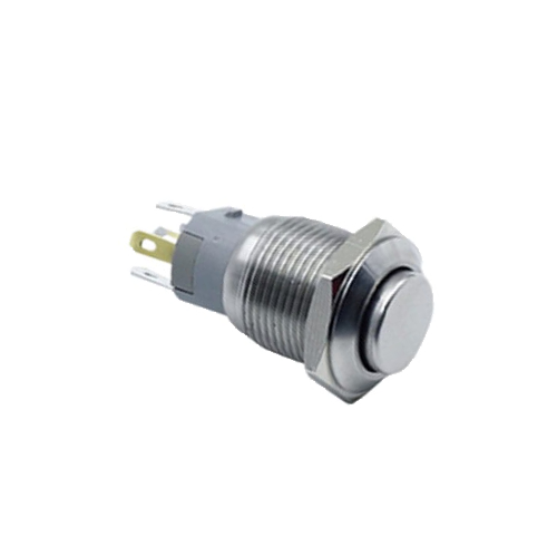 16mm metal push button switch, non-illuminated, high head, panel mount, antivandal, rjs electronics ltd