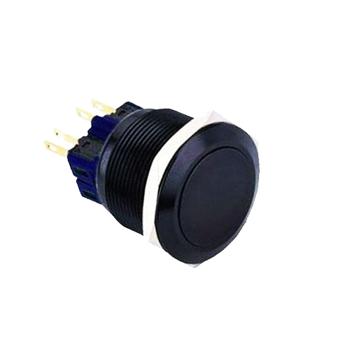 25mm metal push button switch, non-illuminated, antivandal switch, panel mount, RJS Electronics Ltd