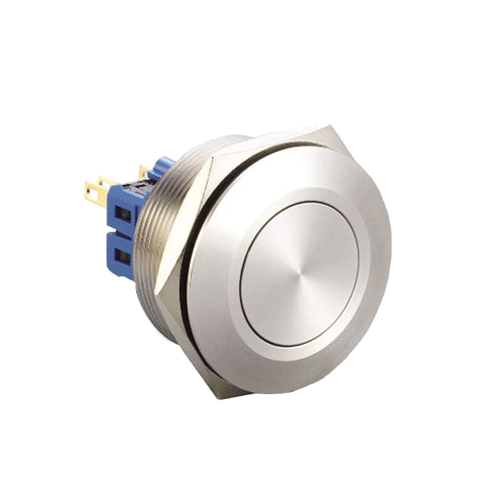 30mm metal push button switch, non-illuminated, antivandal switch, panel mount, RJS Electronics Ltd