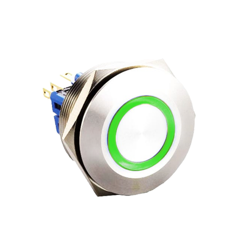 30mm anti vandal metal push button switch with led illumination, LED SWITCHES, available at rjs electronics ltd