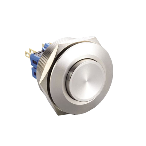 30mm metal push button switch, non-illuminated, antivandal switch, panel mount, RJS Electronics Ltd