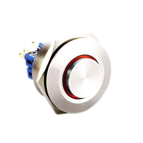 30mm metal push button switch, ring LED illumination, RGB LED, antivandal switch, LED SWITCHES, panel mount, RJS Electronics