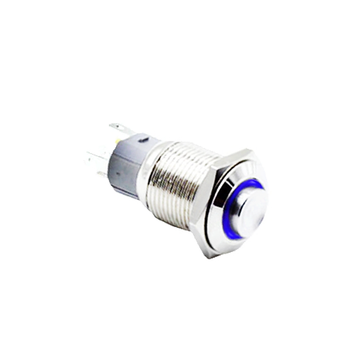 16mm antivandal push button switch, ring led illuminated, LED SWITCHES, rjs electronics ltd