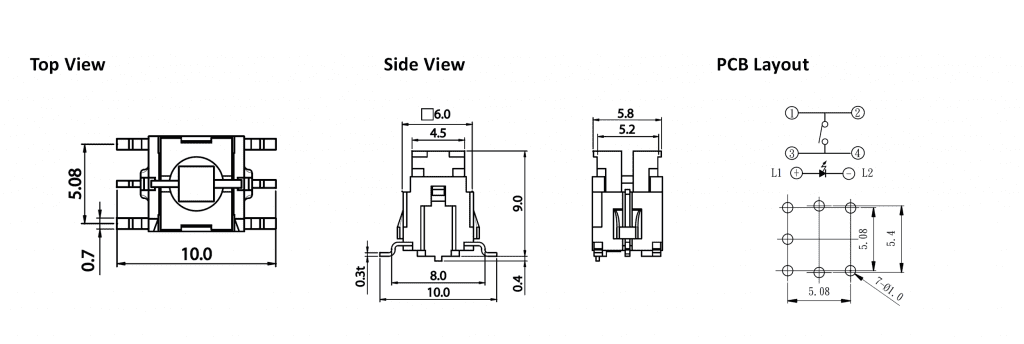 illuminated push button drawing, rjs electronics ltd