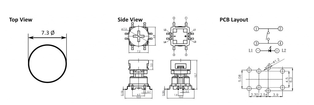 illuminated switch drawing, rjs electronics ltd