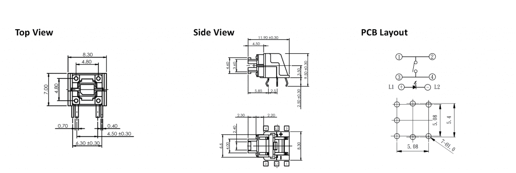 illuminated push button switch drawing, rjs electronics ltd