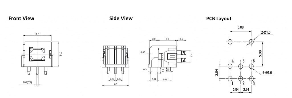 pcb led button drawing, rjs electronics ltd