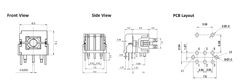 illuminated push button drawing, rjs electronics ltd