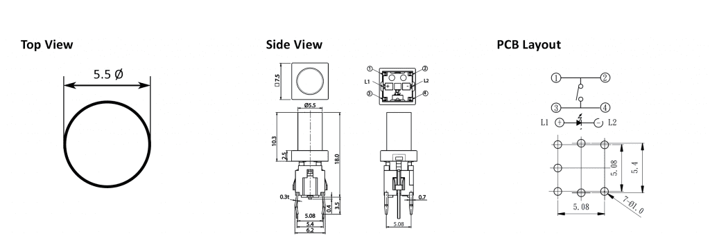 led switch drawing, rjs electronics ltd