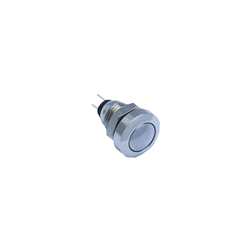 8mm panel mount metal push button switch, led illuminated, anti-vandal, rjs electronics ltd