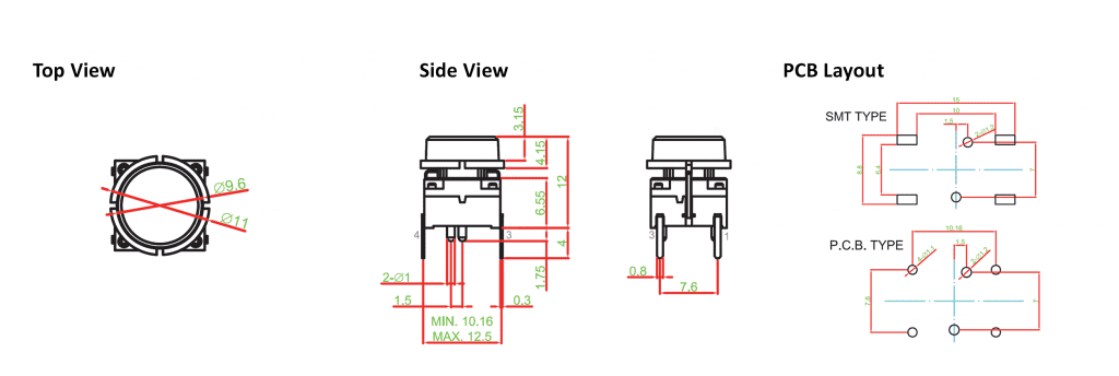 pcb illuminated push button switch, rjs electronics ltd