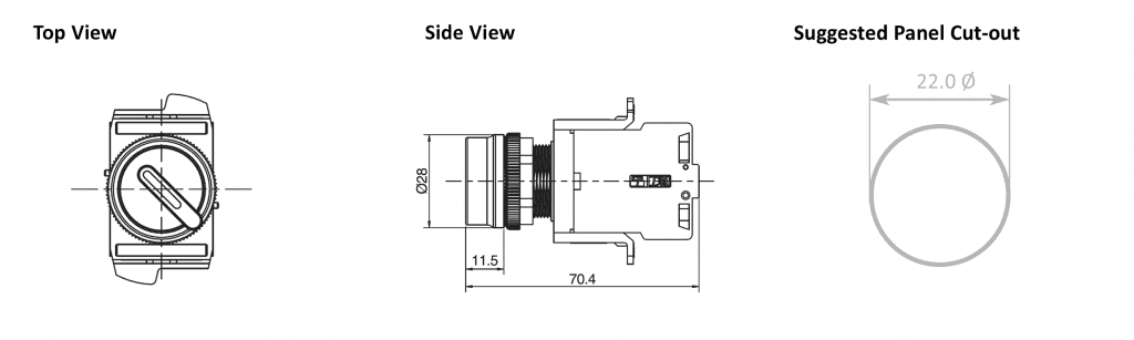 selector switch with LED illumination.