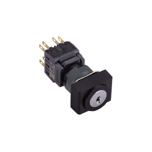 RJSPS16B rectangle key lock switch, panel mount keylock switches, RJS Electronics Ltd