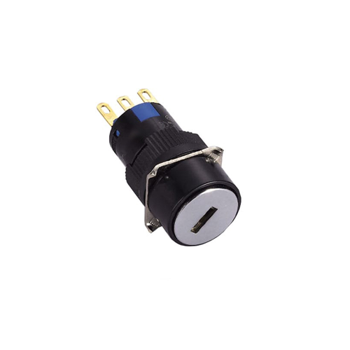 16mm panel mount keylock switch,, plastic, rjs electronics ltd