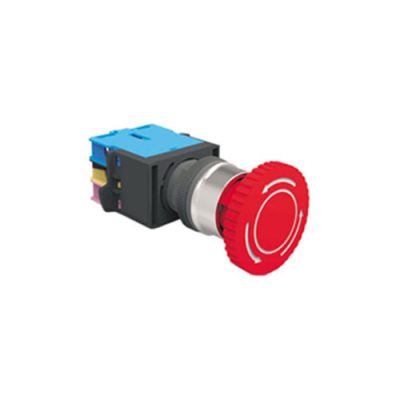 RJSAS22E Large Mushroom Emergency non-illuminated plastic panel mount e-stop switch, terminal block, RJS Electronics Ltd