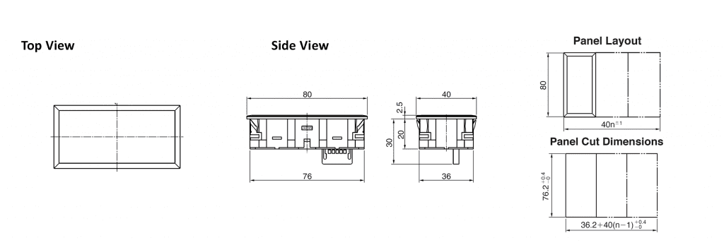 CL led indicator drawing, rjs electronics ltd