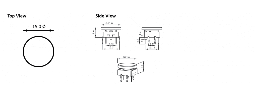 Drawing for spl switch, led push button, rjs electronics ltd