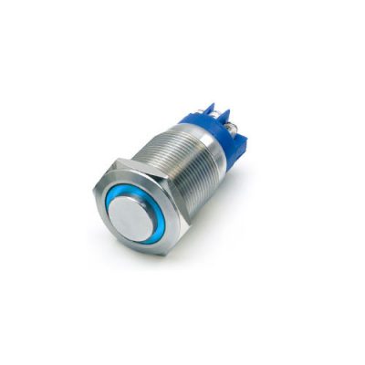 19mm Anti vandal push button switch, high head ring LED button, LED SWITCHES, RJS electronics ltd