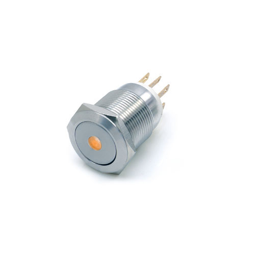 19mm illuminated button, vandal resistant, dot led, rjs electronics ltd