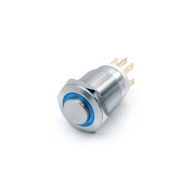 19mm Anti vandal push button switch, high head ring LED button, LED SWITCHES, RJS electronics ltd