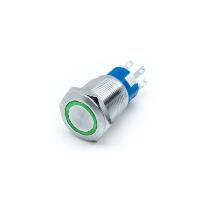 Anti vandal push button switch, flat head ring LED button, LED SWITCHES, RJS electronics ltd