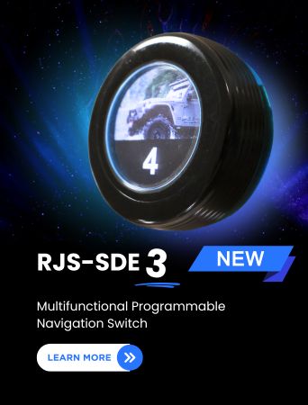 SDE-3, programmable switch, push button, lcd display, rotary switch, rjs electronics ltd