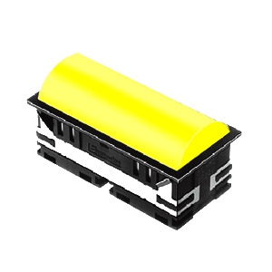 BL - 30mm - rectangular - Domed style, with LED illumination - Yellow - RJS Electronics Ltd