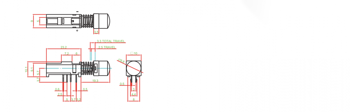 Illuminated pcb button drawing, rjs electronics ltd