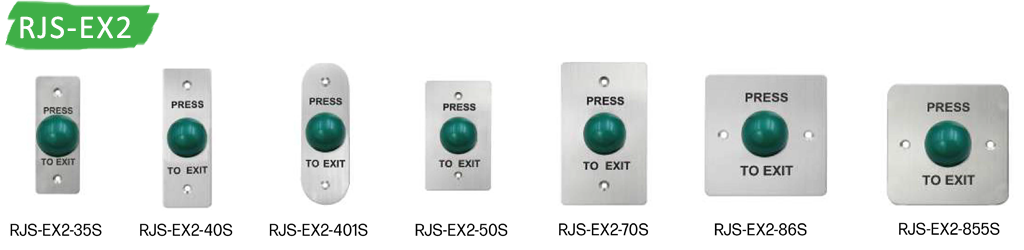 Door exit buttons, RJS Electronics Ltd, RJS EX2 – Variations, stainless steel 