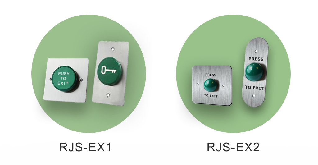 Door exit buttons, RJS Electronics Ltd. RJS-EX1, RJS-EX2. 