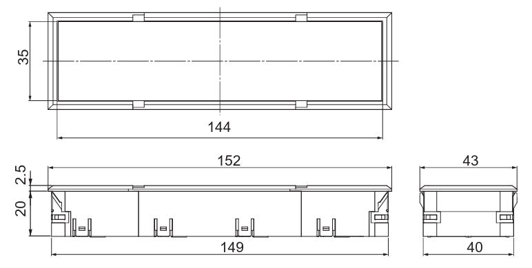 Drawing of VL6 LED indicator panel, RJS Electronics Ltd