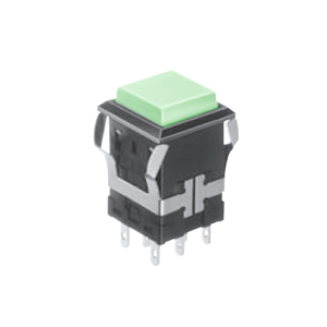 FH - Illuminated Switch - Square - Green LED Illumination - Led Switches RJS Electronics Ltd