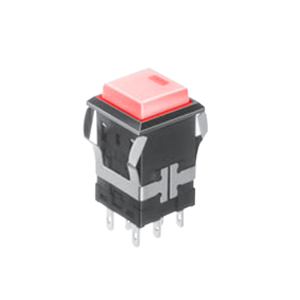 FH - Illuminated Switch - Square Spot - Red LED Illumination Momentary push button switch with illumination, Led Switches, RJS Electronics Ltd.
